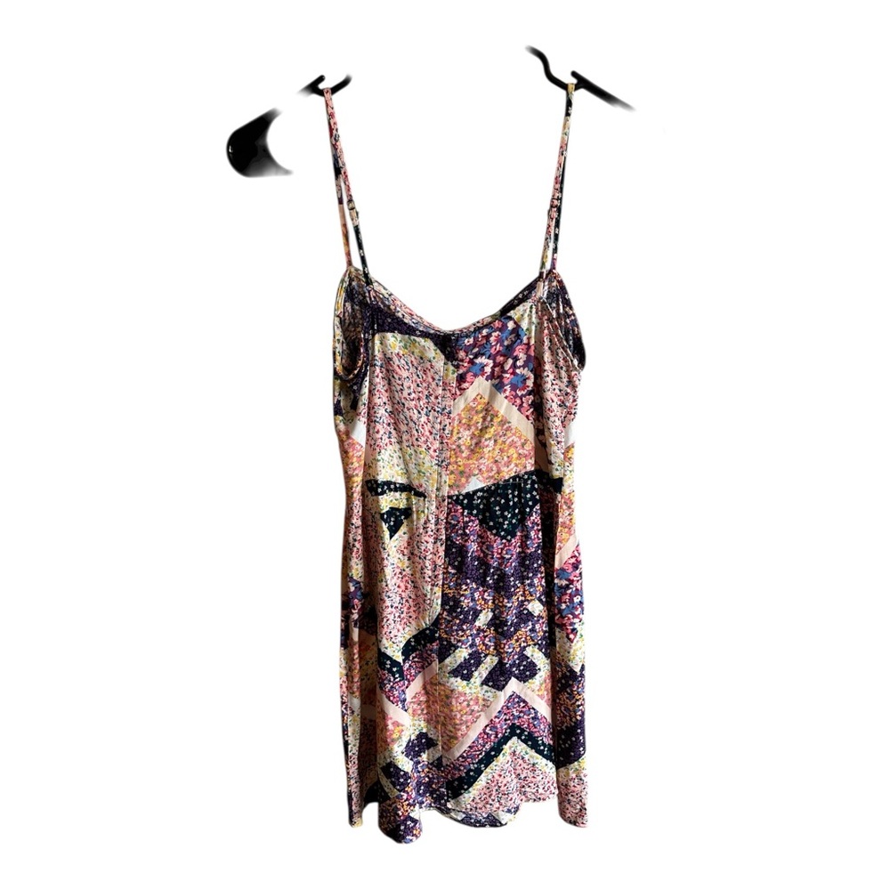 Divided Multicolor Patchwork Mini Dress - image 3